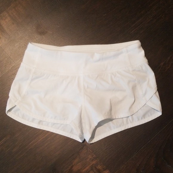 girls white running shorts